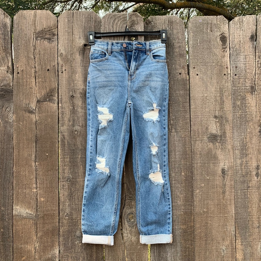 Distressed Mom Jeans